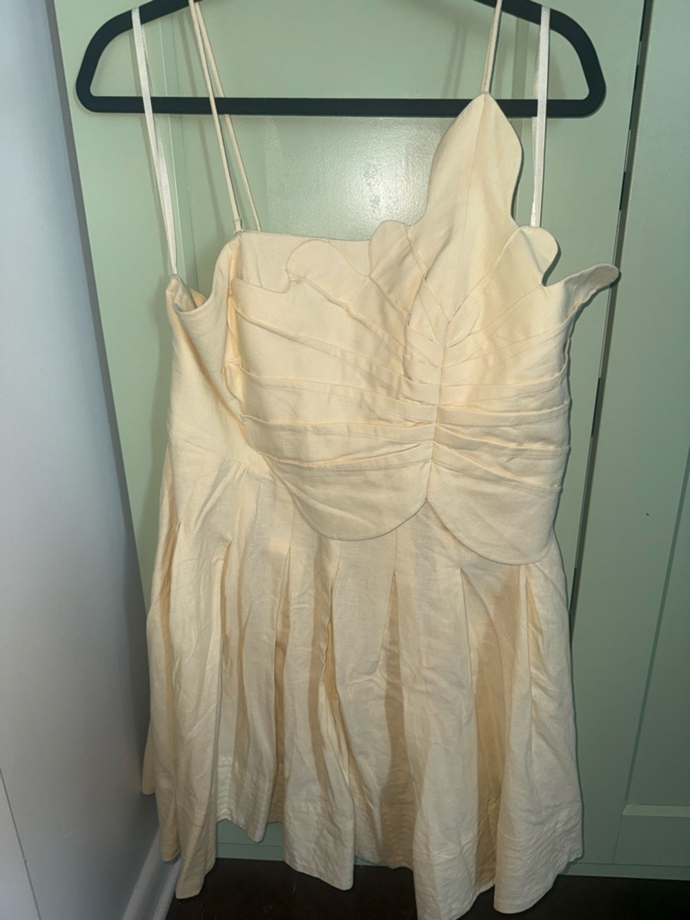 FARM Rio Scalloped One-Shoulder Yellow Mini Dress - Picture 4 of 5